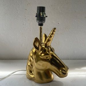 Ceramic gold unicorn table lamp